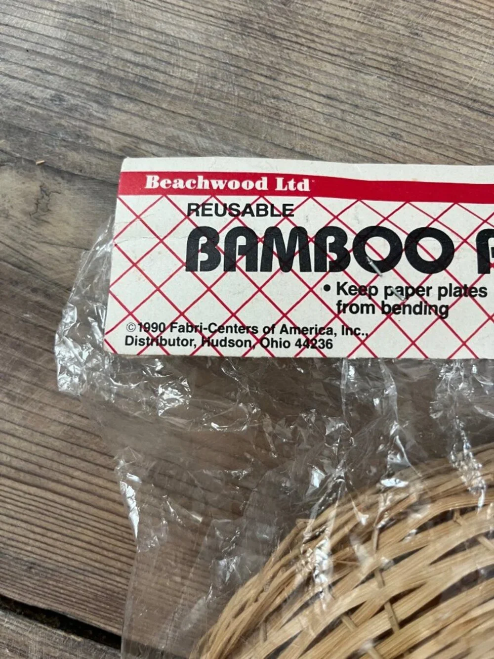 Beachwood Ltd Vtg Bamboo Paper Plate Holder Set of 4 90s